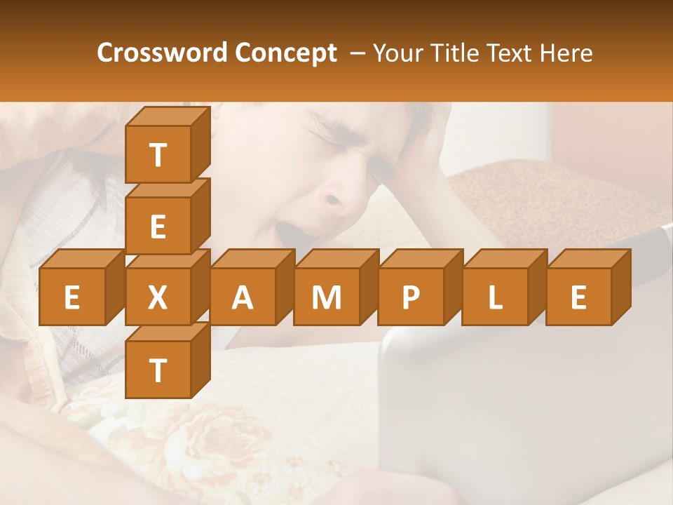 A Young Boy Laying In Bed Using A Laptop Computer PowerPoint Template