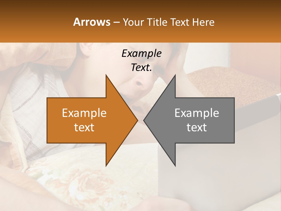 A Young Boy Laying In Bed Using A Laptop Computer PowerPoint Template