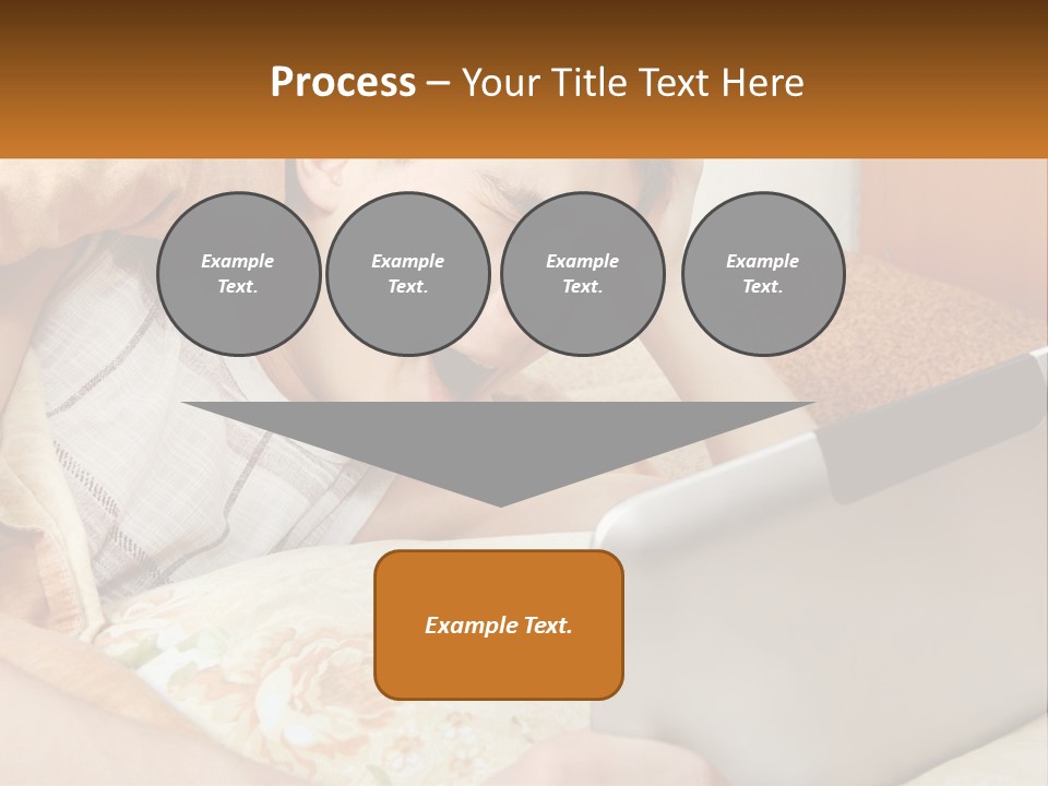 A Young Boy Laying In Bed Using A Laptop Computer PowerPoint Template