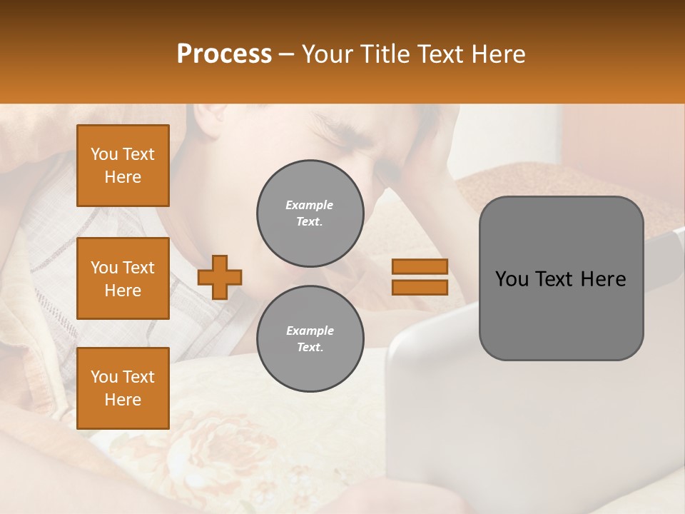 A Young Boy Laying In Bed Using A Laptop Computer PowerPoint Template