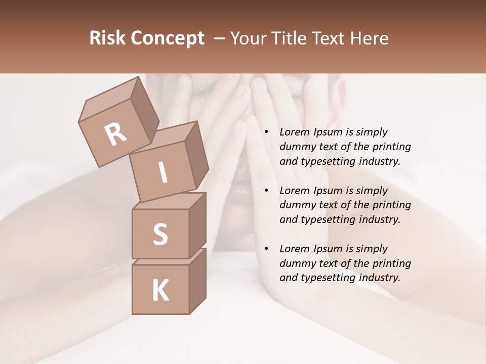 A Man Covering His Face With His Hands PowerPoint Template