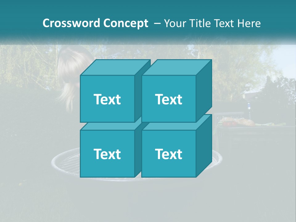 A Woman Cooking Steaks On A Grill In A Backyard PowerPoint Template