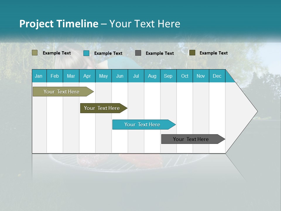 A Woman Cooking Steaks On A Grill In A Backyard PowerPoint Template