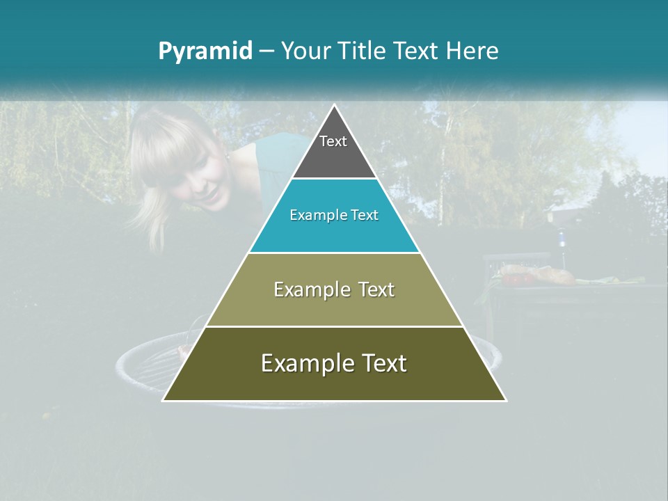 A Woman Cooking Steaks On A Grill In A Backyard PowerPoint Template