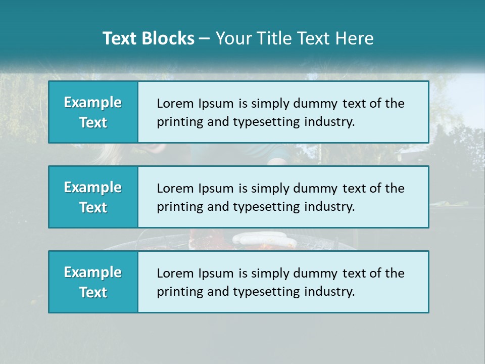 A Woman Cooking Steaks On A Grill In A Backyard PowerPoint Template