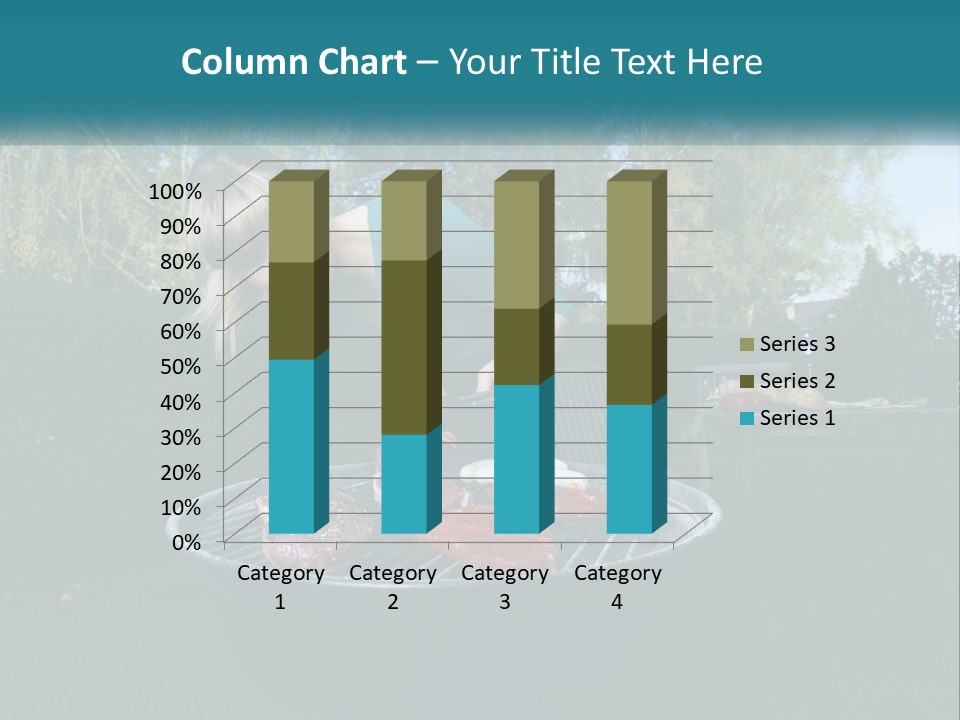 A Woman Cooking Steaks On A Grill In A Backyard PowerPoint Template