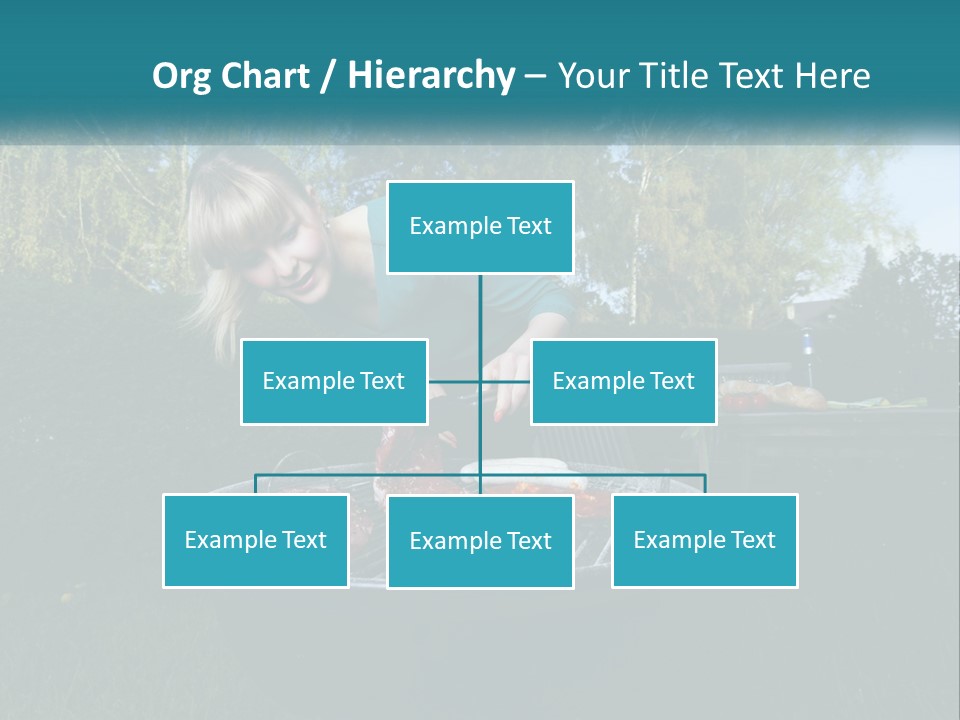 A Woman Cooking Steaks On A Grill In A Backyard PowerPoint Template
