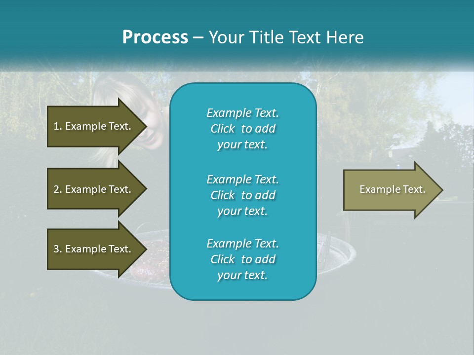 A Woman Cooking Steaks On A Grill In A Backyard PowerPoint Template