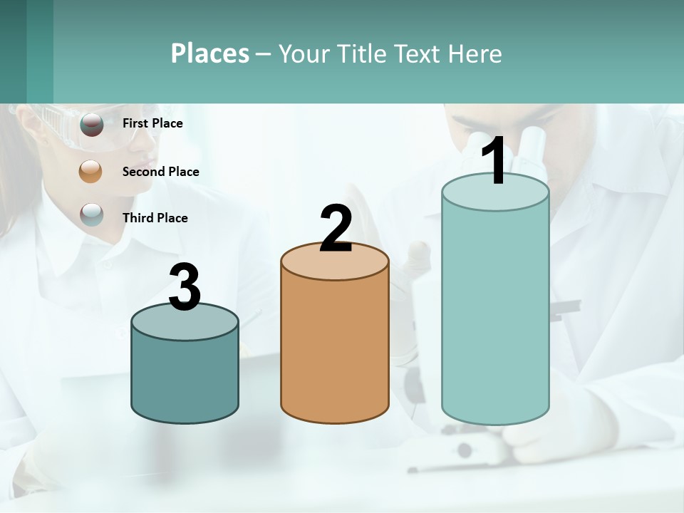 A Man And A Woman Looking Through A Microscope PowerPoint Template