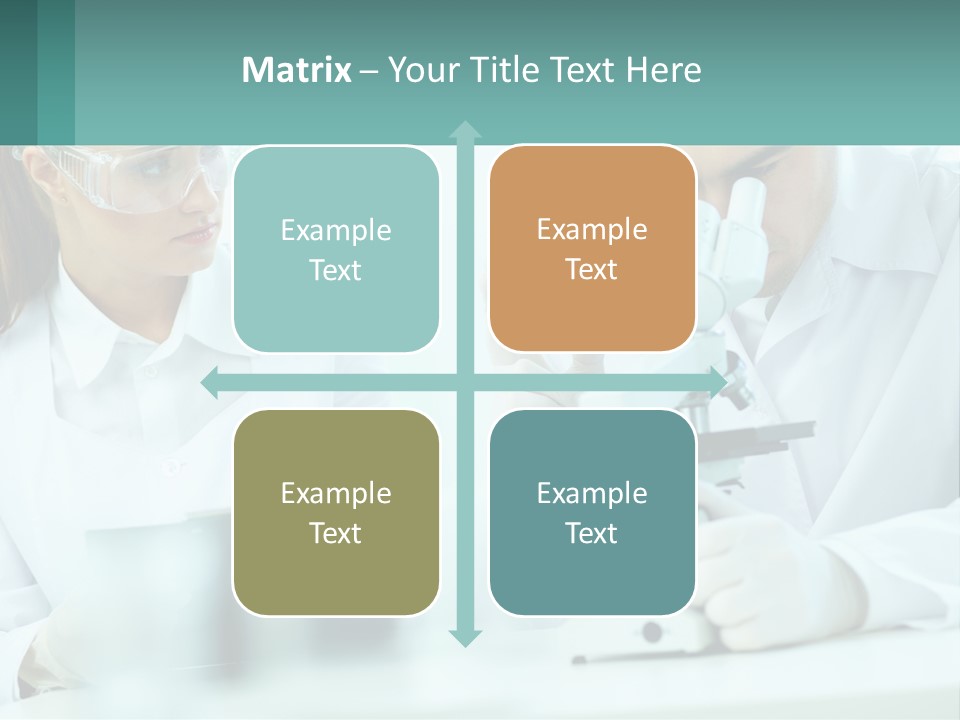 A Man And A Woman Looking Through A Microscope PowerPoint Template