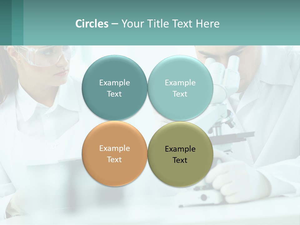 A Man And A Woman Looking Through A Microscope PowerPoint Template