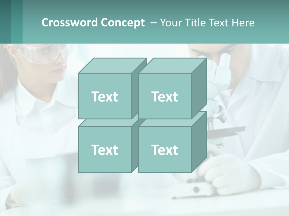 A Man And A Woman Looking Through A Microscope PowerPoint Template