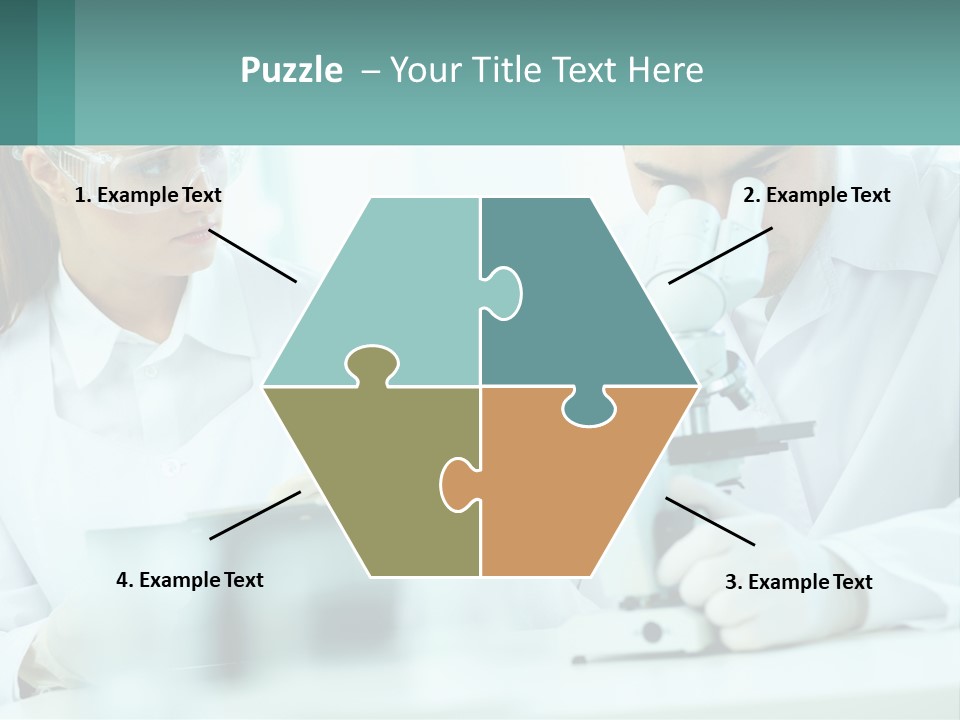 A Man And A Woman Looking Through A Microscope PowerPoint Template
