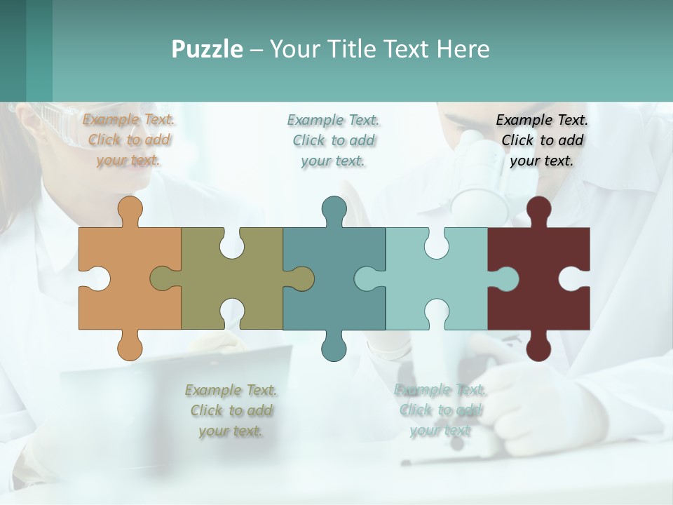 A Man And A Woman Looking Through A Microscope PowerPoint Template