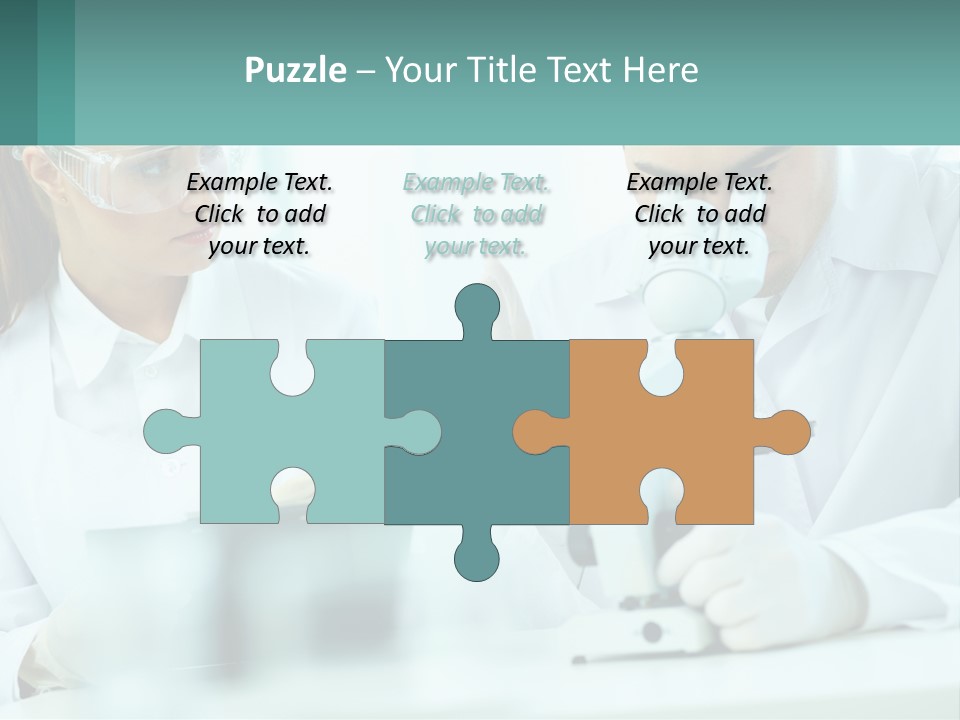 A Man And A Woman Looking Through A Microscope PowerPoint Template