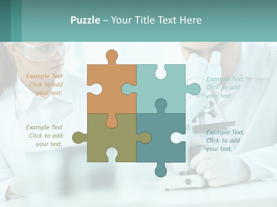 A Man And A Woman Looking Through A Microscope PowerPoint Template