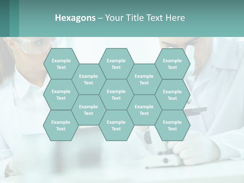 A Man And A Woman Looking Through A Microscope PowerPoint Template