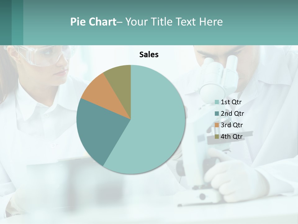 A Man And A Woman Looking Through A Microscope PowerPoint Template