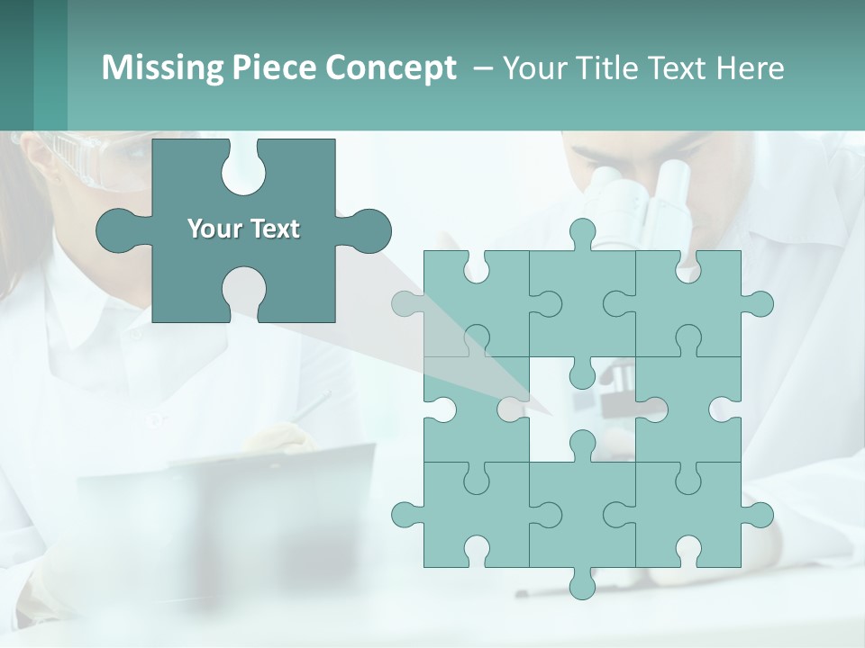 A Man And A Woman Looking Through A Microscope PowerPoint Template