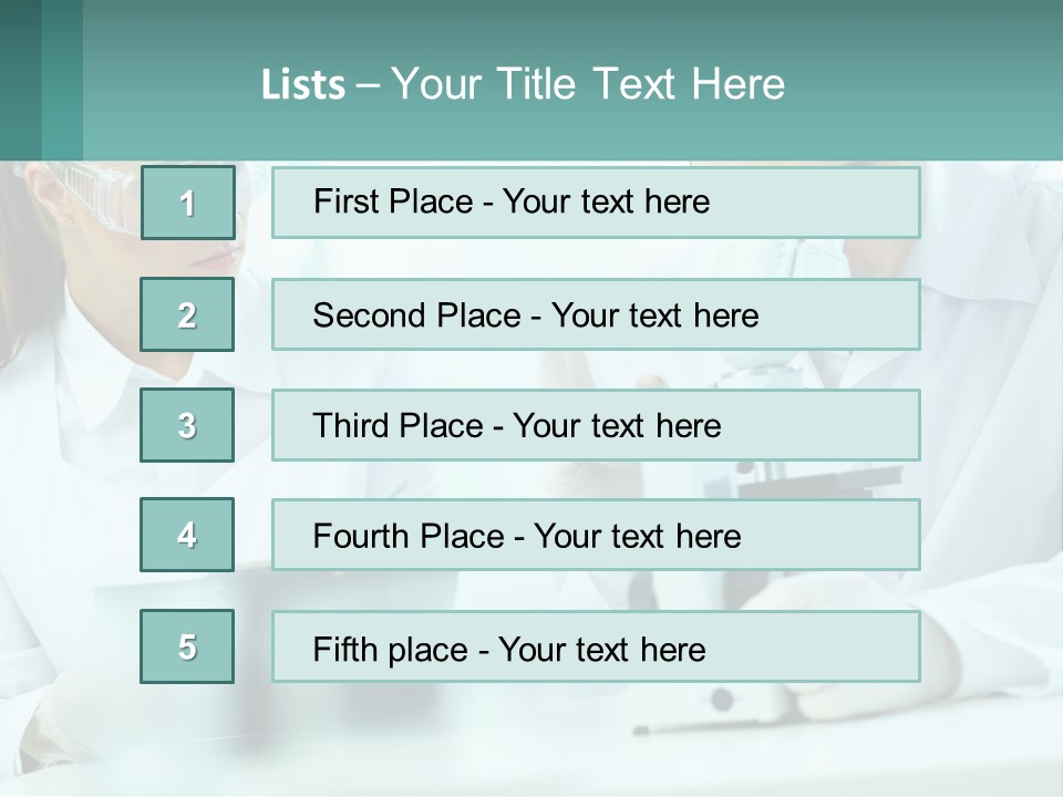 A Man And A Woman Looking Through A Microscope PowerPoint Template