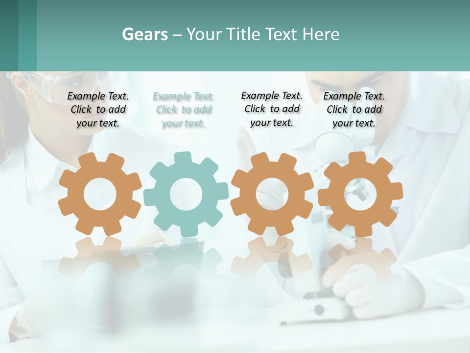 A Man And A Woman Looking Through A Microscope PowerPoint Template