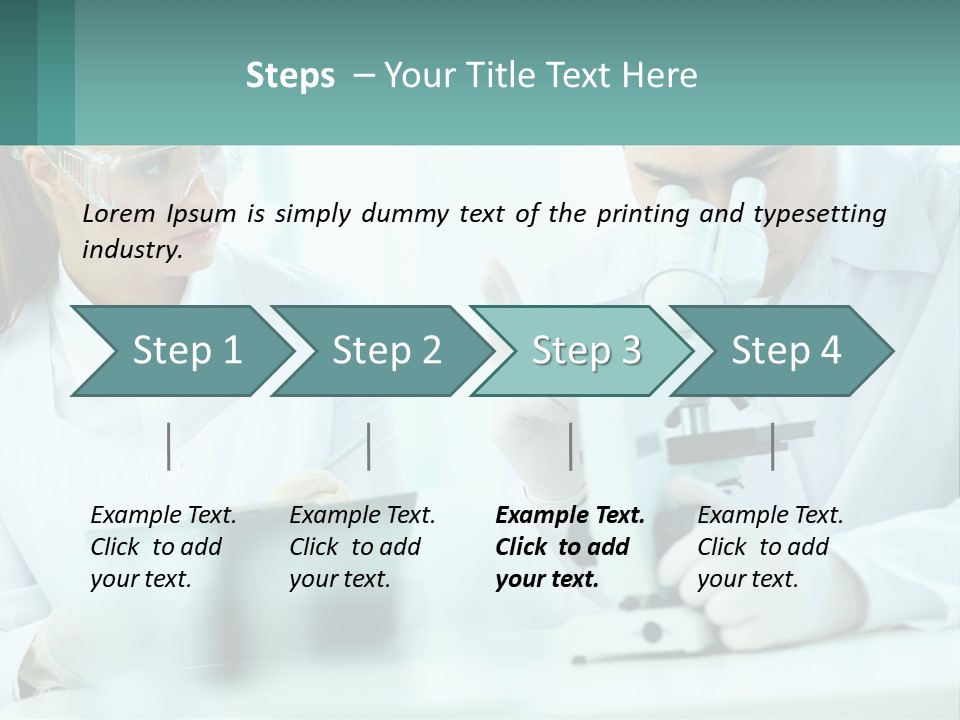 A Man And A Woman Looking Through A Microscope PowerPoint Template