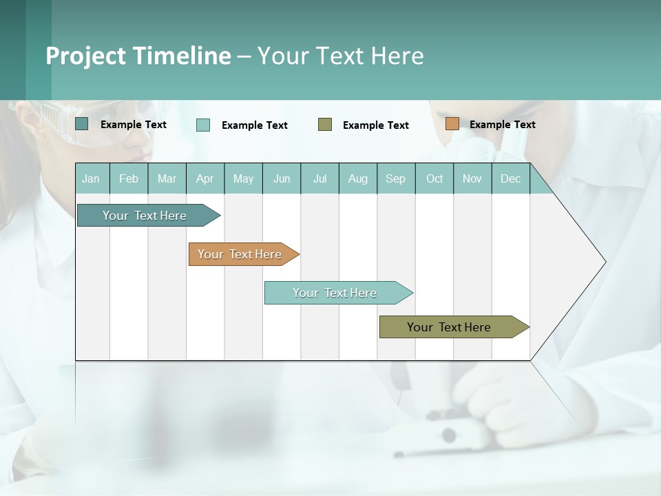 A Man And A Woman Looking Through A Microscope PowerPoint Template