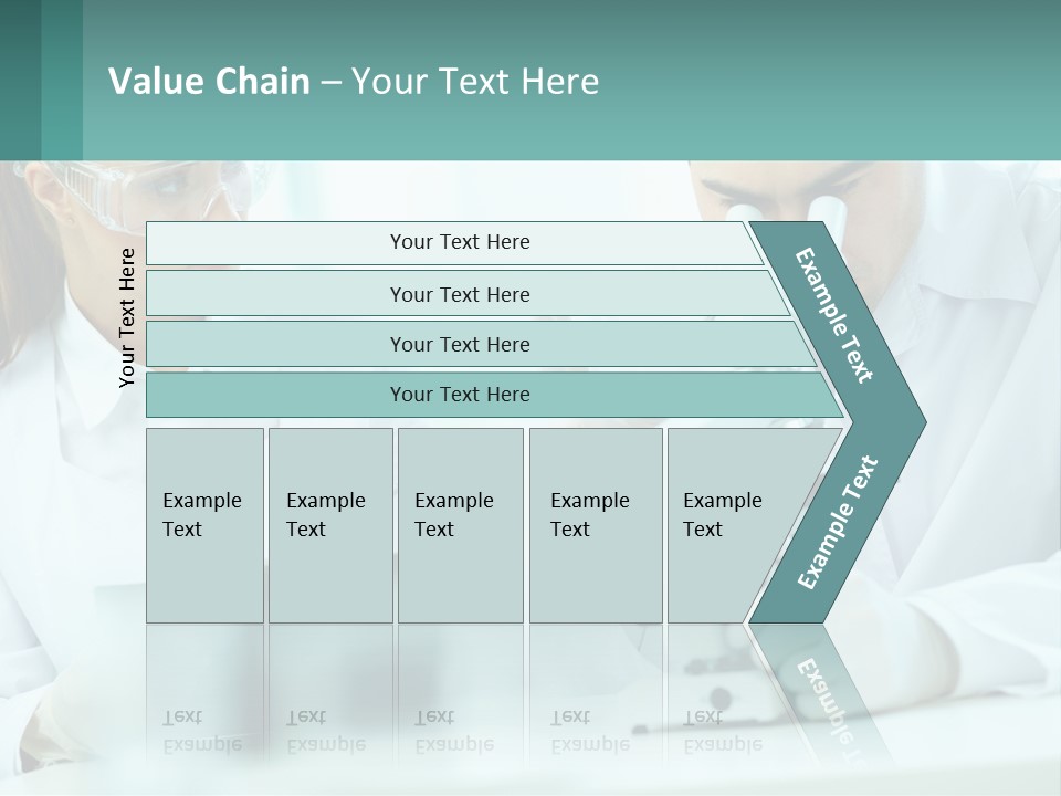 A Man And A Woman Looking Through A Microscope PowerPoint Template