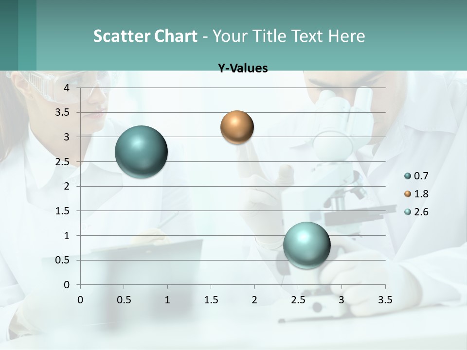 A Man And A Woman Looking Through A Microscope PowerPoint Template