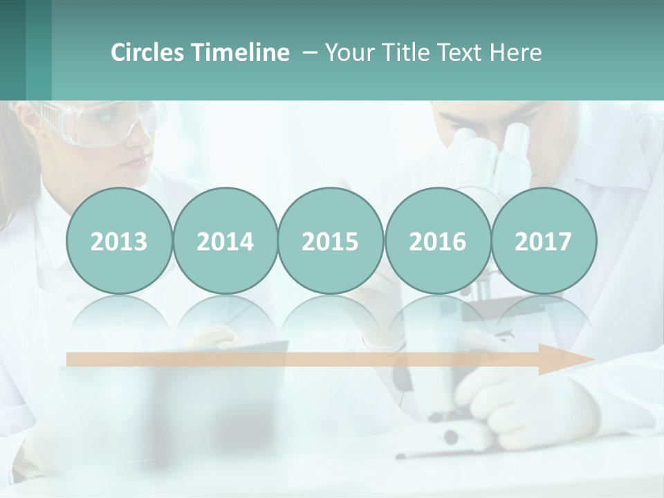 A Man And A Woman Looking Through A Microscope PowerPoint Template