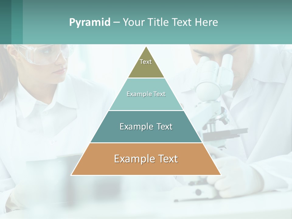 A Man And A Woman Looking Through A Microscope PowerPoint Template