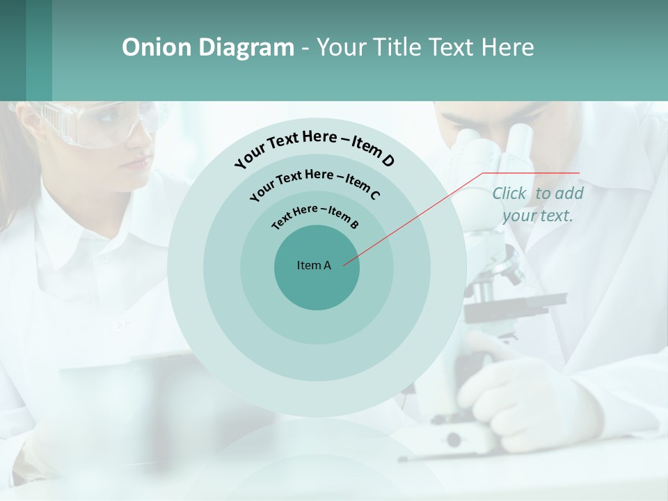 A Man And A Woman Looking Through A Microscope PowerPoint Template