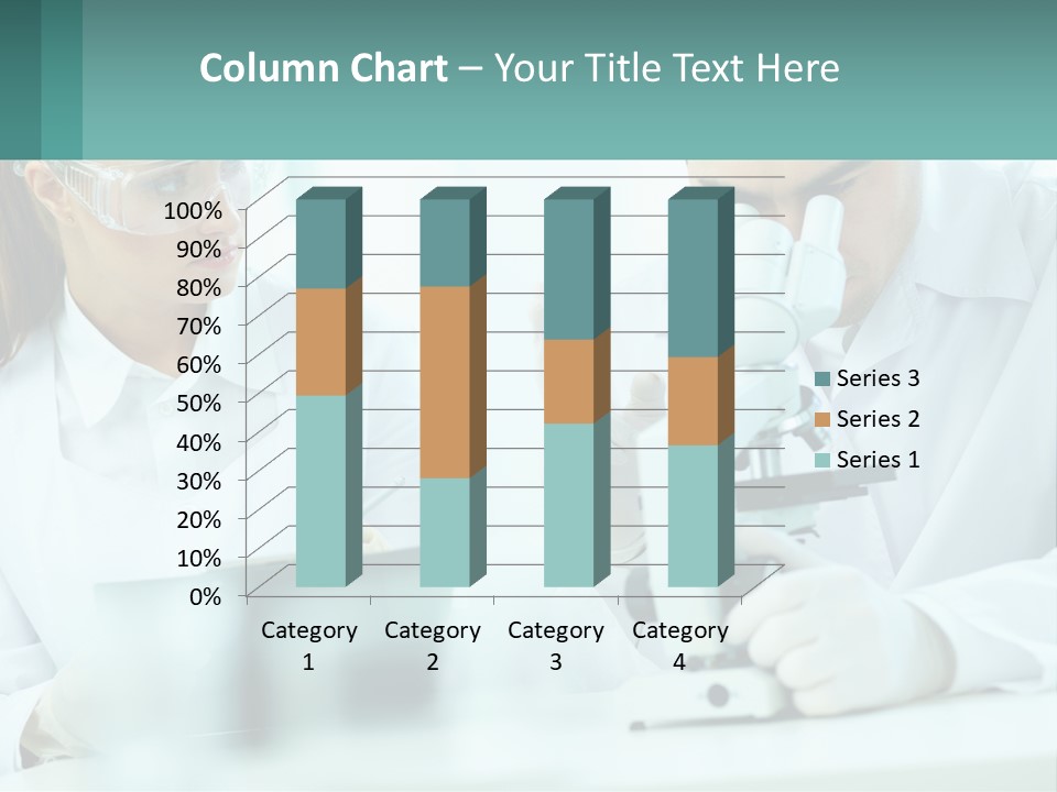 A Man And A Woman Looking Through A Microscope PowerPoint Template