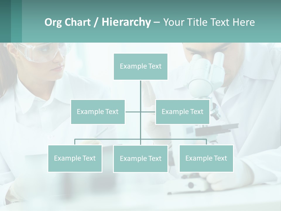 A Man And A Woman Looking Through A Microscope PowerPoint Template