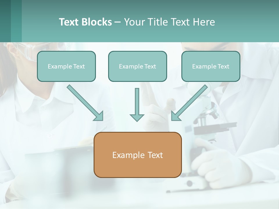 A Man And A Woman Looking Through A Microscope PowerPoint Template