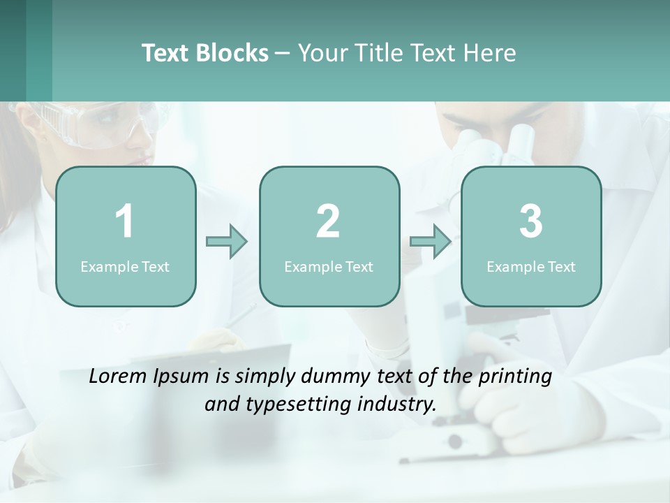 A Man And A Woman Looking Through A Microscope PowerPoint Template