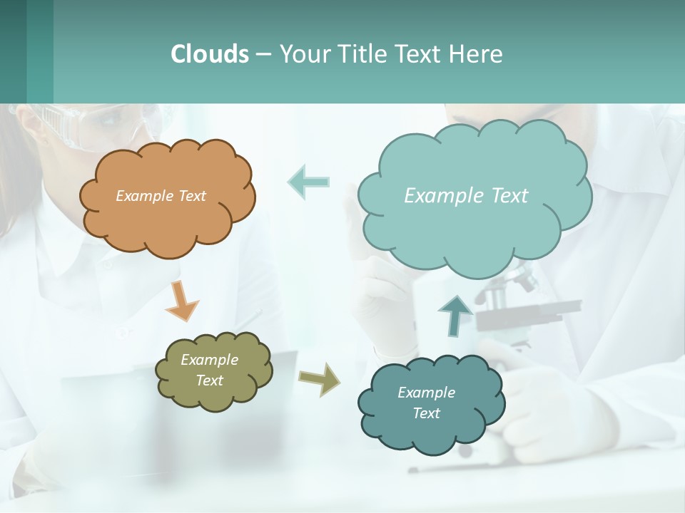 A Man And A Woman Looking Through A Microscope PowerPoint Template
