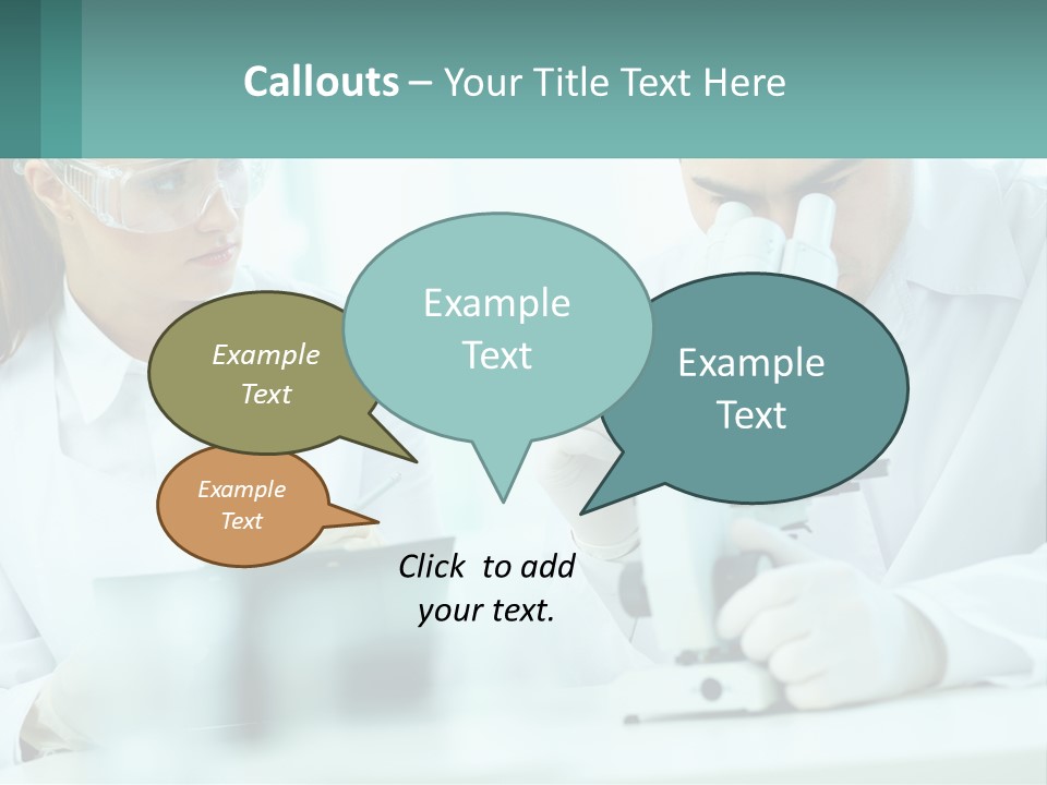 A Man And A Woman Looking Through A Microscope PowerPoint Template