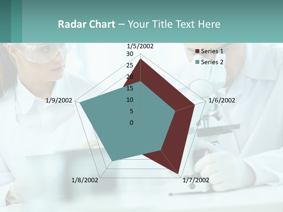 A Man And A Woman Looking Through A Microscope PowerPoint Template