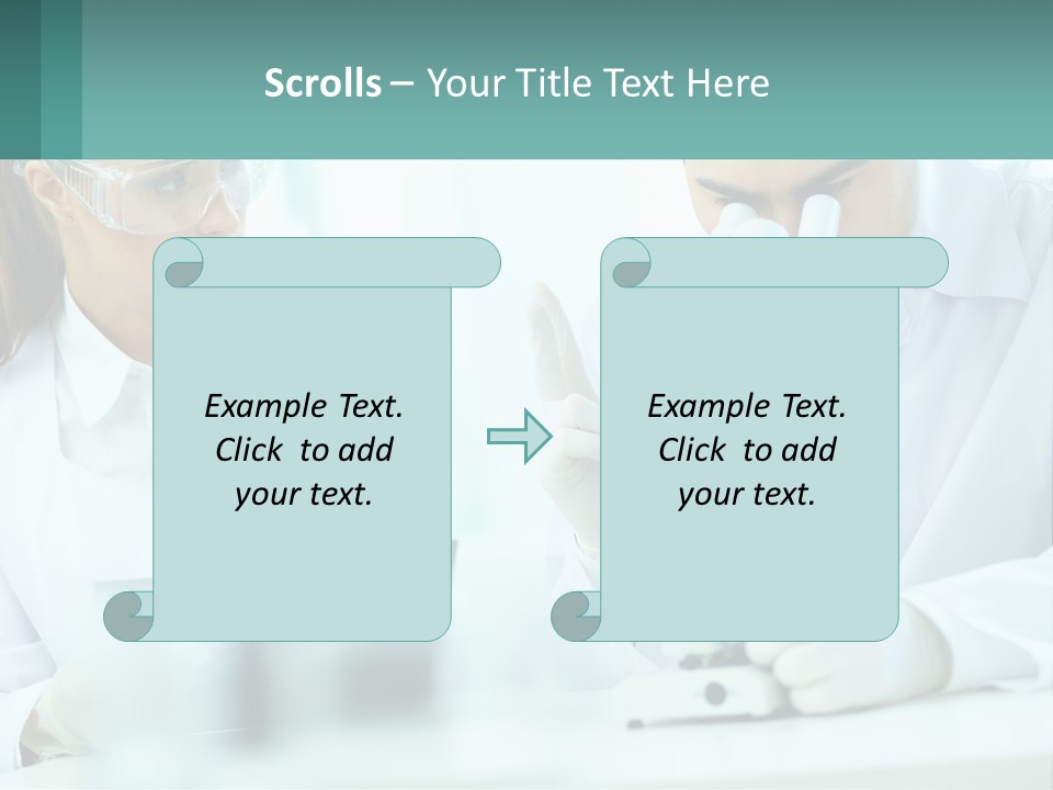 A Man And A Woman Looking Through A Microscope PowerPoint Template