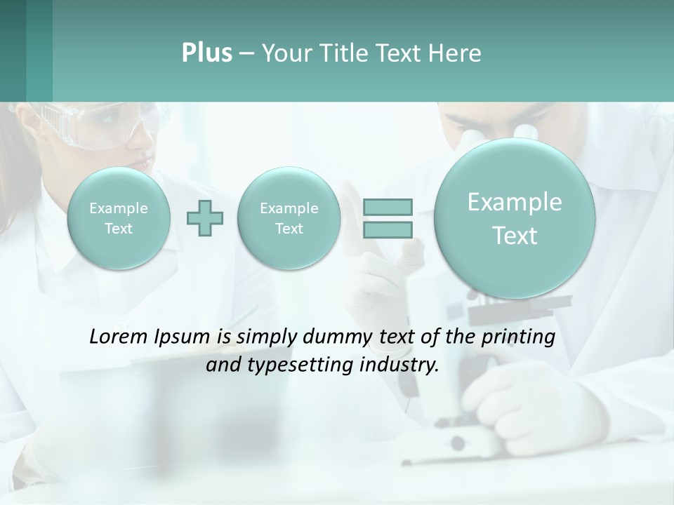 A Man And A Woman Looking Through A Microscope PowerPoint Template
