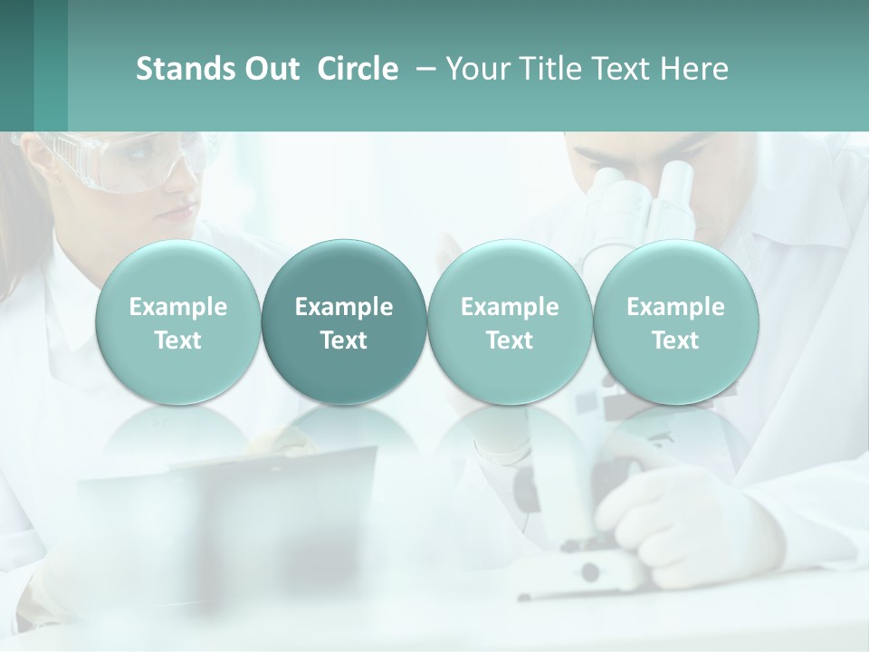 A Man And A Woman Looking Through A Microscope PowerPoint Template