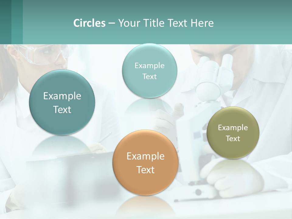 A Man And A Woman Looking Through A Microscope PowerPoint Template