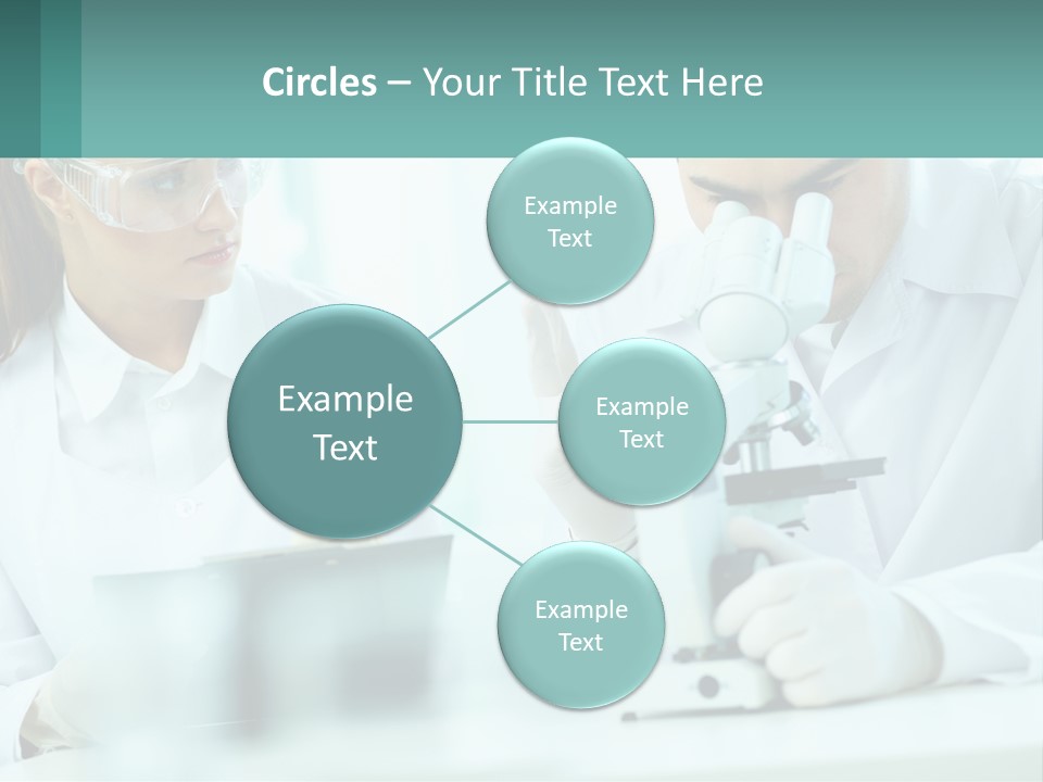 A Man And A Woman Looking Through A Microscope PowerPoint Template