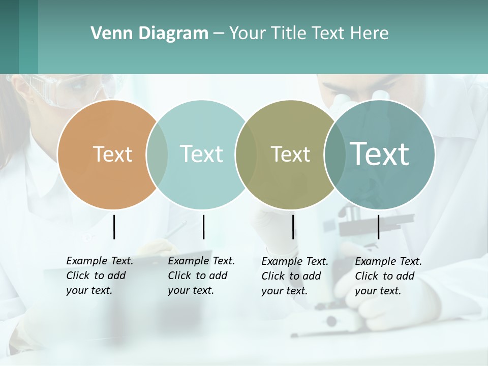 A Man And A Woman Looking Through A Microscope PowerPoint Template