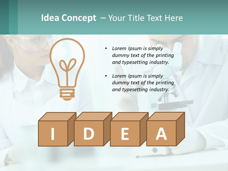 A Man And A Woman Looking Through A Microscope PowerPoint Template