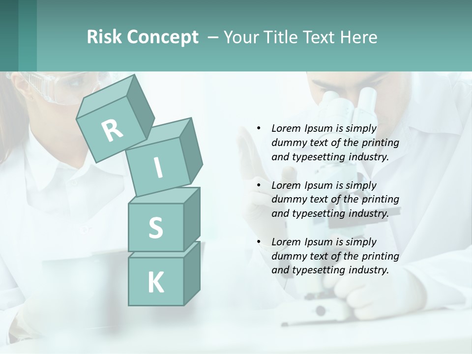 A Man And A Woman Looking Through A Microscope PowerPoint Template