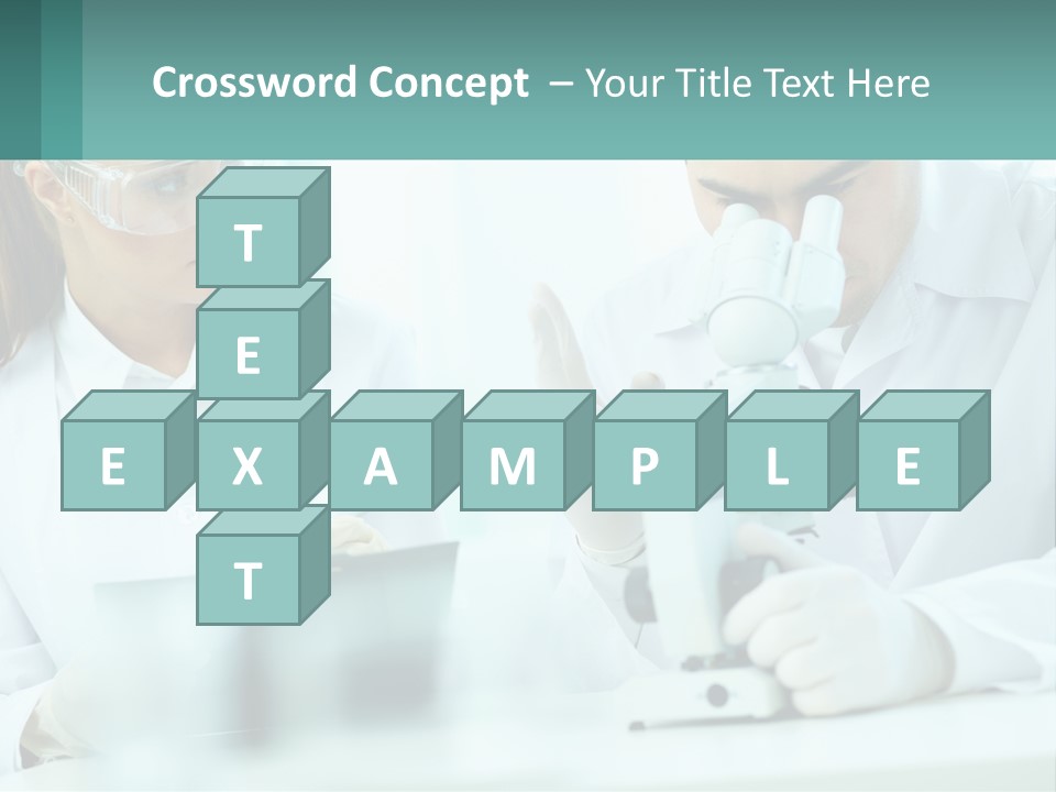 A Man And A Woman Looking Through A Microscope PowerPoint Template