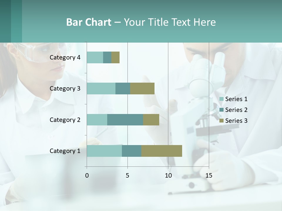 A Man And A Woman Looking Through A Microscope PowerPoint Template