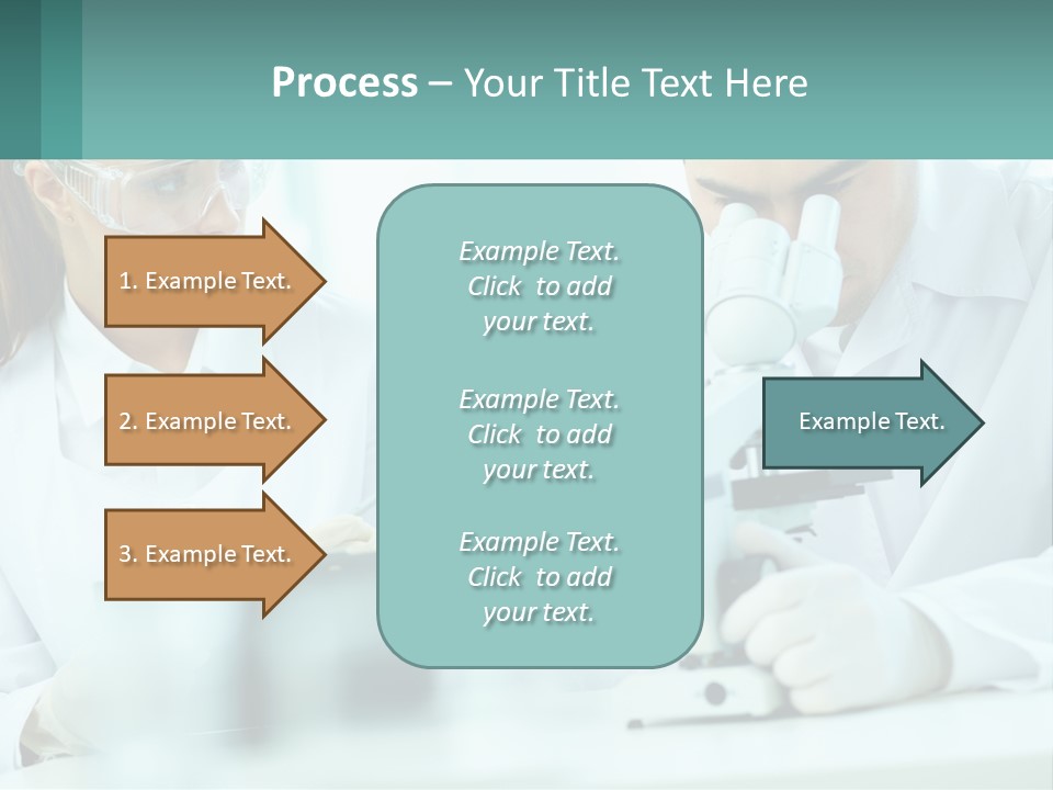 A Man And A Woman Looking Through A Microscope PowerPoint Template